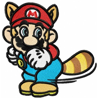 Super Mario raccoon embroidery design - Embroidery Design