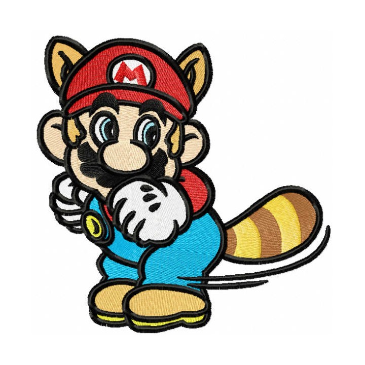 Super Mario raccoon embroidery design - Embroidery Design