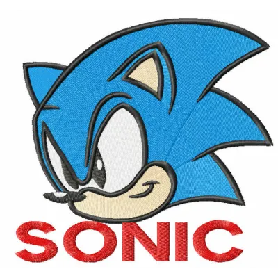 Sonic the Hedgehog embroidery design showcasing vibrant stitching patterns for creative projects.