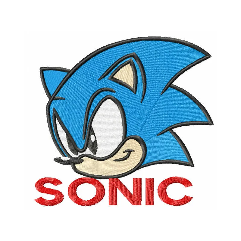 Sonic the Hedgehog embroidery design showcasing vibrant stitching patterns for creative projects.