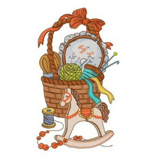 Granny's basket embroidery design - Embroidery Design