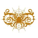 Preview of hidden spider embroidery design, perfect for Halloween projects like t-shirts and tote bags.