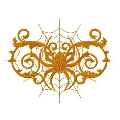 Preview of hidden spider embroidery design, perfect for Halloween projects like t-shirts and tote bags.
