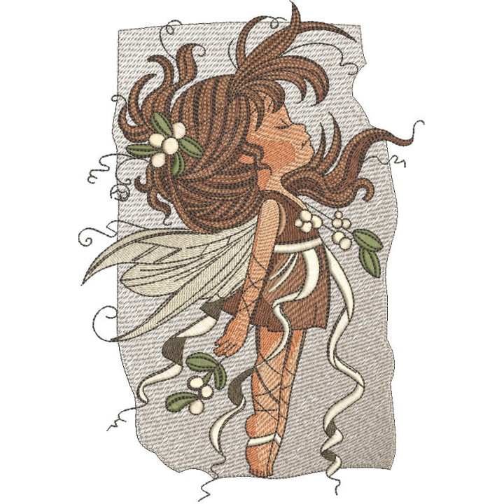 Snowberry fairy embroidery design - Embroidery Design