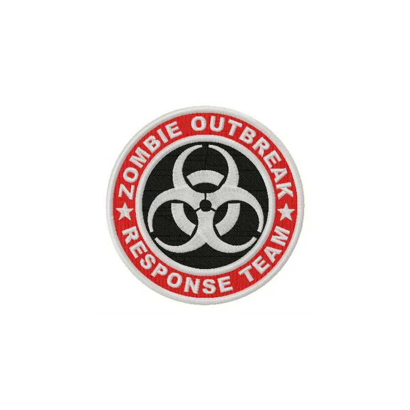 Zombie Outbreak Response Team logo embroidery design showcasing a unique stitched motif for game enthusiasts.