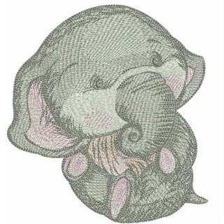 Newborn elephant embroidery design - Embroidery Design