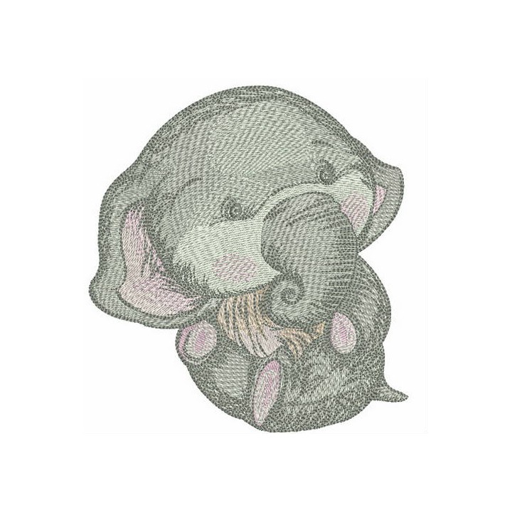 Newborn elephant embroidery design - Embroidery Design