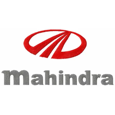 Embroidery design of the Mahindra logo, ideal for auto enthusiasts and stitching on caps or jackets.