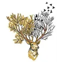Forest deer embroidery design featuring a graceful deer surrounded by woodland elements, perfect for nature-themed projects.