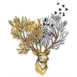 Forest deer embroidery design - Embroidery Design