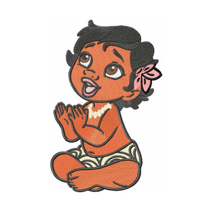 Baby Moana embroidery design - Embroidery Design