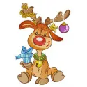 Gift from adorable deer embroidery design showcasing a charming deer motif, perfect for festive holiday stitching projects.