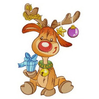 Gift from adorable deer embroidery design - Embroidery Design