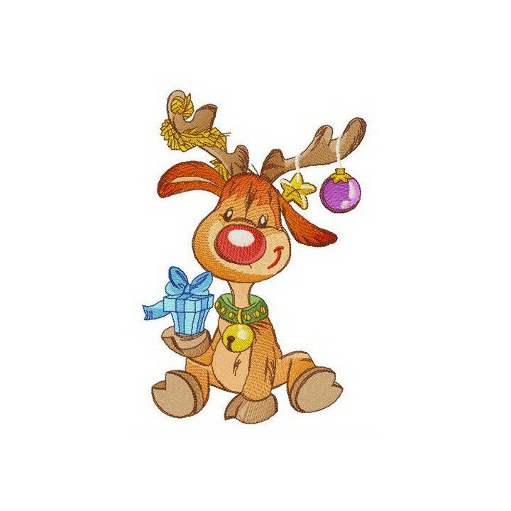 Gift from adorable deer embroidery design - Embroidery Design