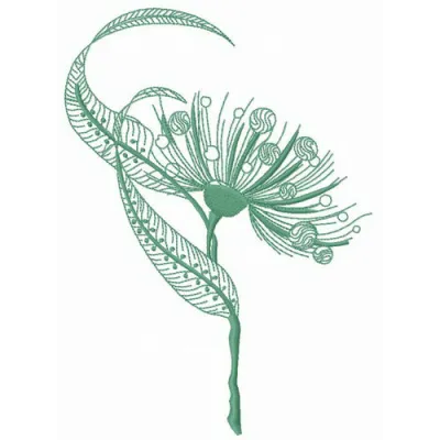 Eucalyptus embroidery design preview showcasing intricate floral details for crafting and stitching projects.