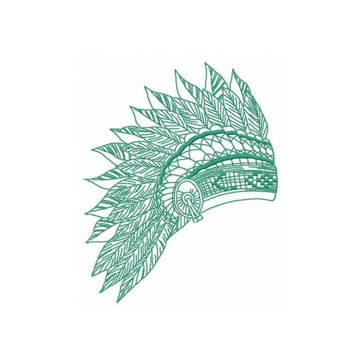 Feathered headdress embroidery design - Embroidery Design