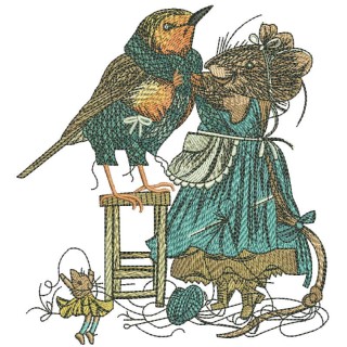 Mouse modist embroidery design - Embroidery Design