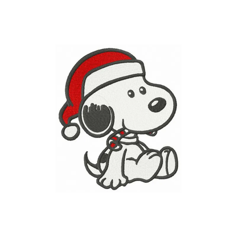 Snoopy's first Christmas embroidery design featuring festive motifs for holiday stitching on various fabrics.