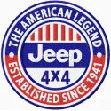 Jeep 4 x 4 logo embroidery design showcasing a detailed stitched motif for auto enthusiasts.