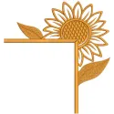 Preview of fall sunflower corner embroidery design showcasing vibrant autumn hues and intricate stitching details.