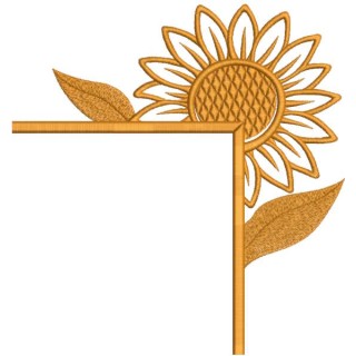Fall sunflower corner embroidery design - Embroidery Design