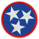 Tennessee Tristar embroidery design featuring the iconic Tennessee Volunteers emblem for stitching on apparel and accessorie…