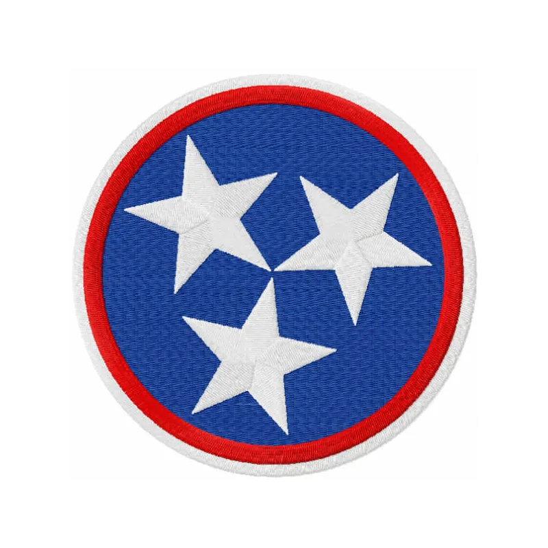 Tennessee Tristar embroidery design featuring the iconic Tennessee Volunteers emblem for stitching on apparel and accessorie…