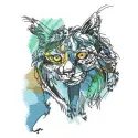 Lynx hunting embroidery design featuring a detailed woodland animal motif, perfect for nature-themed projects.