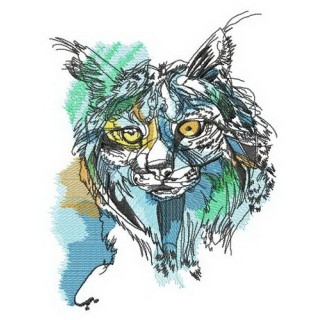Lynx hunting embroidery design - Embroidery Design