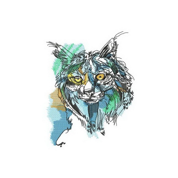 Lynx hunting embroidery design - Embroidery Design