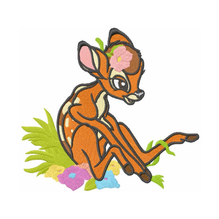 Among the flowers embroidery design - Embroidery Design