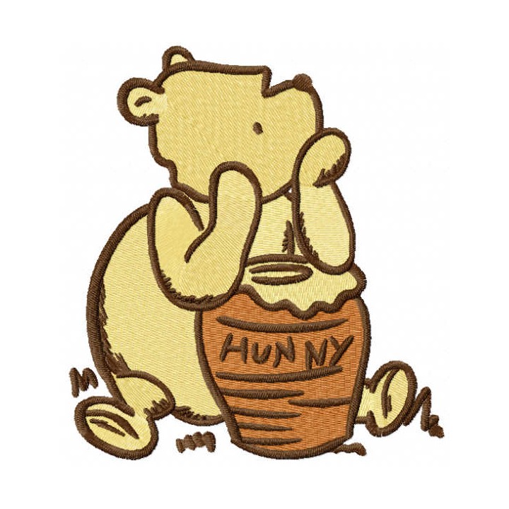 Classic Oooh with honey pot embroidery design - Embroidery Design