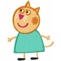 Preview of the Friend Candy Cat embroidery design featuring a playful cat motif inspired by Peppa Pig.