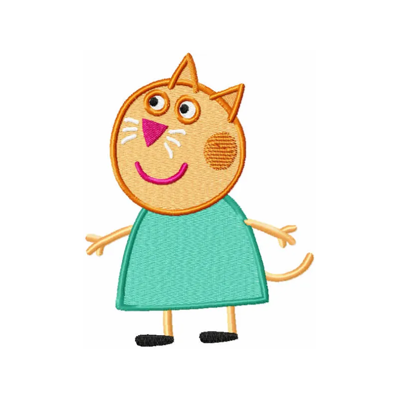 Preview of the Friend Candy Cat embroidery design featuring a playful cat motif inspired by Peppa Pig.
