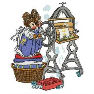 Laundress embroidery design - Embroidery Design