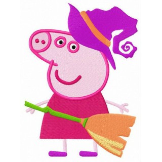Pig the witch embroidery design - Embroidery Design