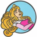 Layered Aurora embroidery design showcasing Sleeping Beauty theme, perfect for enchanting t-shirts and pillows.