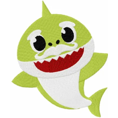 Grandpa Shark embroidery design featuring a playful shark motif, perfect for stitching on t-shirts or baby onesies.
