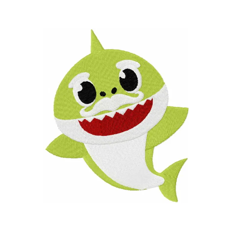 Grandpa Shark embroidery design featuring a playful shark motif, perfect for stitching on t-shirts or baby onesies.