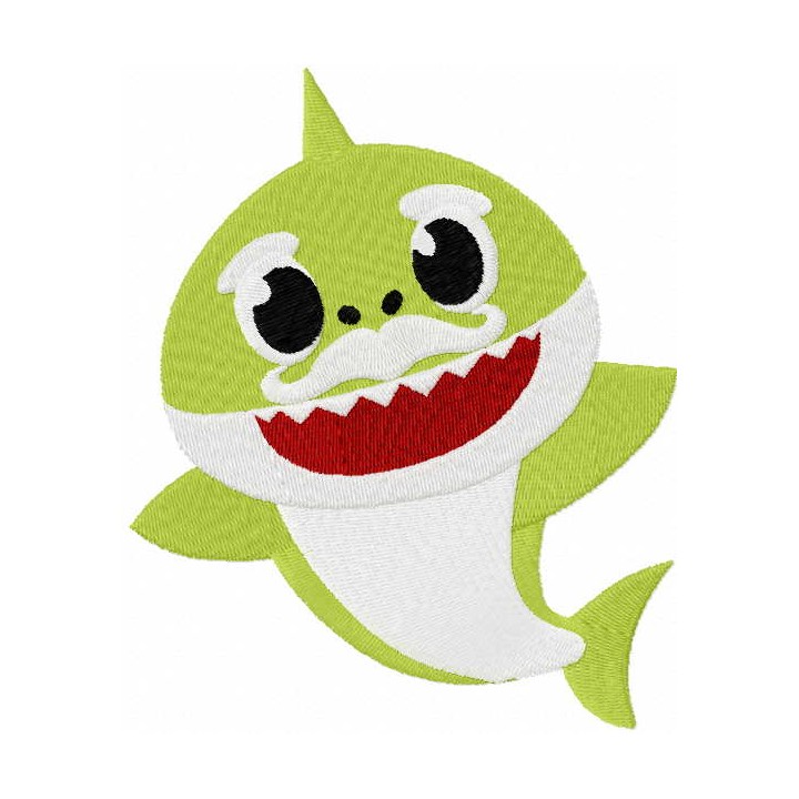 Grandpa Shark embroidery design - Embroidery Design