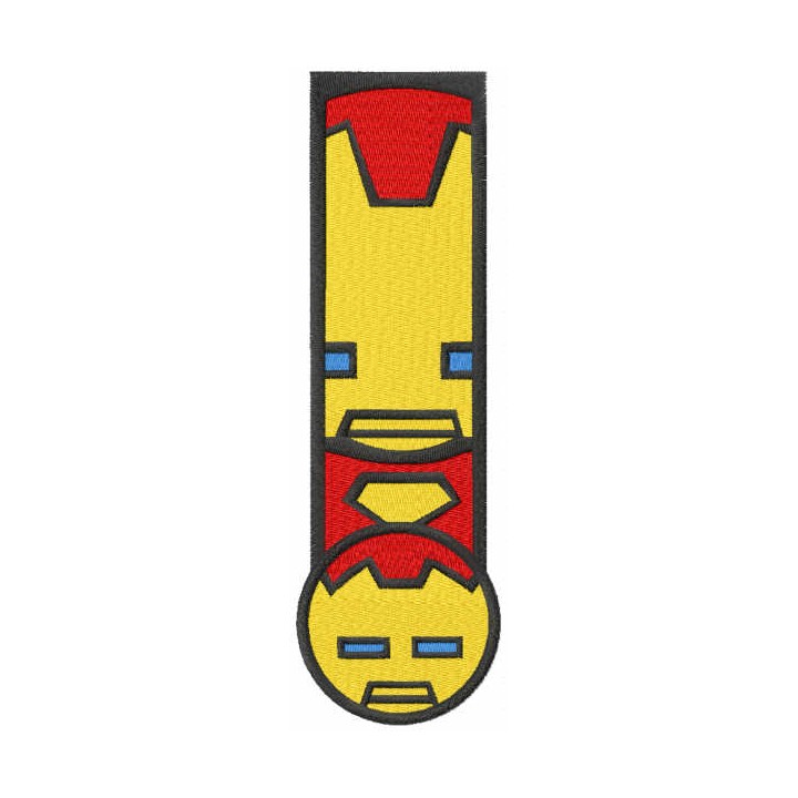 Iron man chibi bookmark embroidery design - Embroidery Design