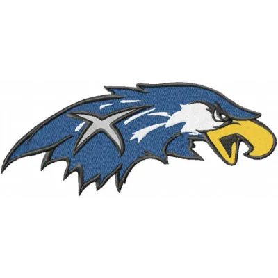 Xavier Hawks logo embroidery design featuring the collegiate sports emblem, ideal for caps and hoodies.