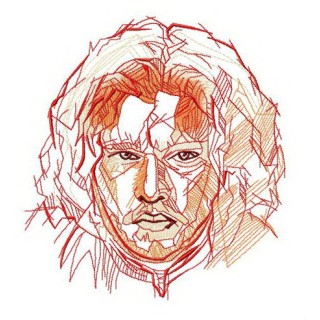 Jon Snow fast sketch embroidery design - Embroidery Design