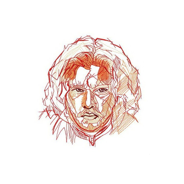 Jon Snow fast sketch embroidery design - Embroidery Design
