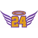 Kobe Bryant Angel Wings embroidery design showcasing intricate stitch patterns, ideal for Lakers-themed projects.