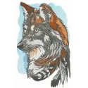 Attentive fox embroidery design showcasing a charming fox motif, ideal for creative stitching projects.
