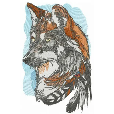 Attentive fox embroidery design showcasing a charming fox motif, ideal for creative stitching projects.