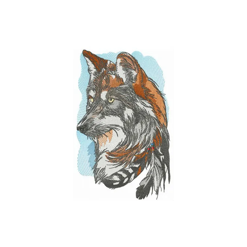 Attentive fox embroidery design showcasing a charming fox motif, ideal for creative stitching projects.
