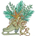 Preview of the Nice skate embroidery design featuring a stylish skate motif for creative stitching projects.