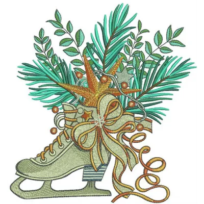 Preview of the Nice skate embroidery design featuring a stylish skate motif for creative stitching projects.